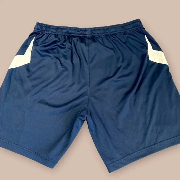 Reebok Athletic Workout Training Gym Shorts Activewear Jersey Size XL Navy White - Picture 2 of 12